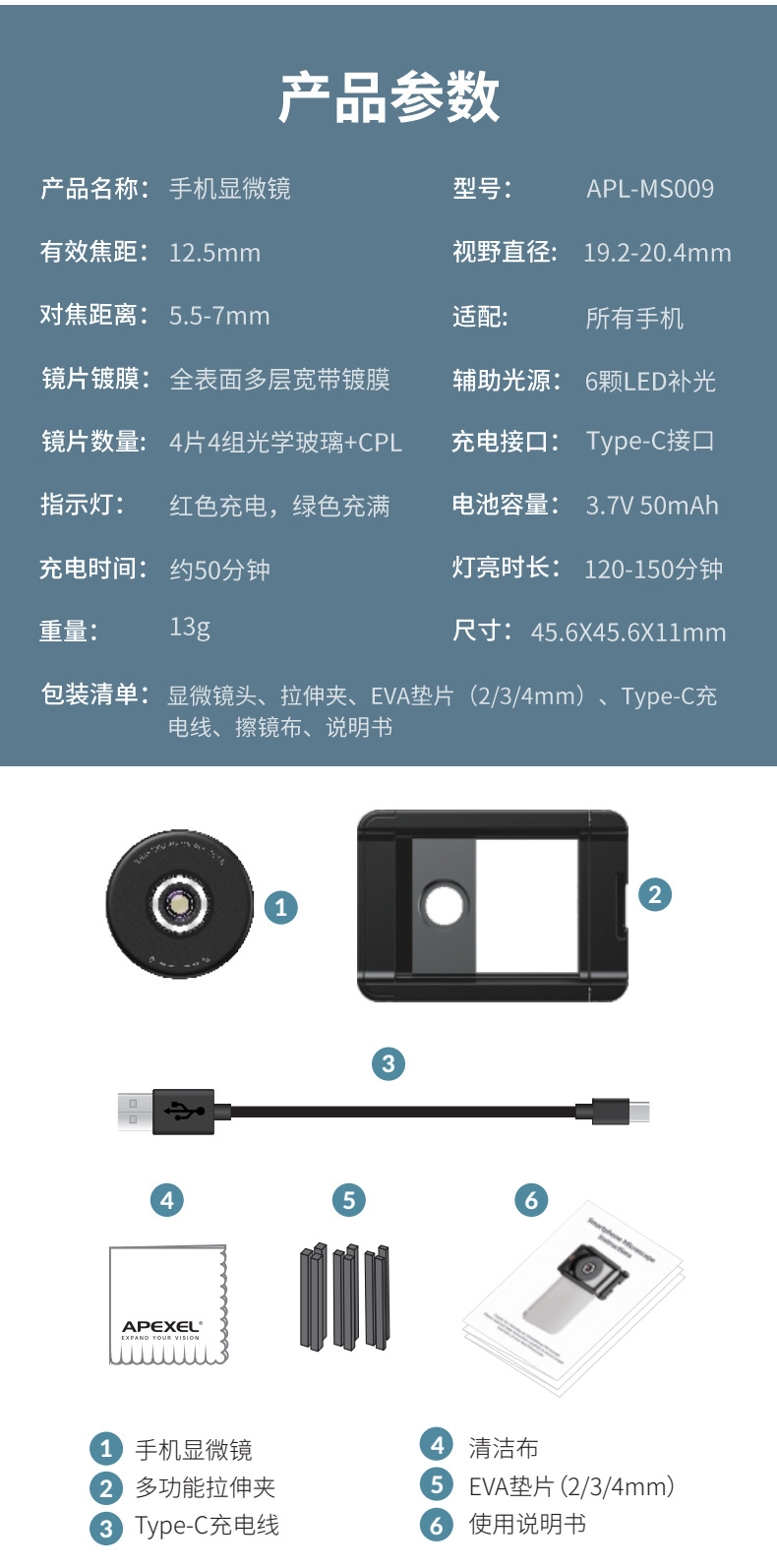 放大镜100倍迷你显微镜手机高清便携150古玩珠宝鉴定印刷儿童科学