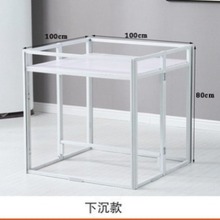 超市促销台商场展示折叠货架铁质地推下沉式堆头促销花车80*80