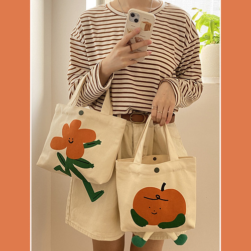 Yeyu/ New Flower Villain Canvas Bag Women's Large Capacity Shoulder Bag Handbag Student School Bag