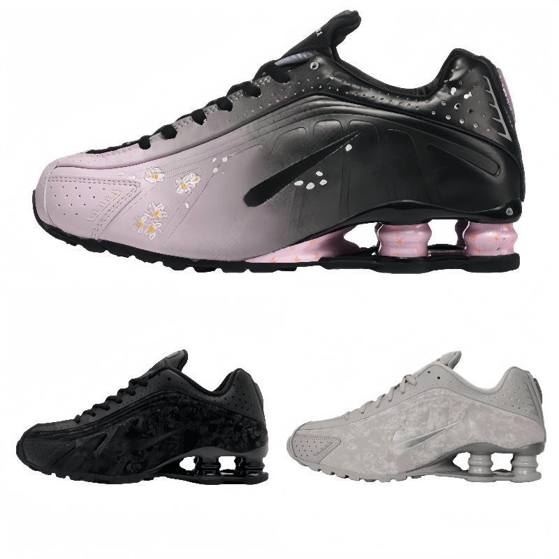 Cross-Border Export Men's and Women's Outdoor Sports Air-Cushion Shoes Shoxr4 Neymar Co-Branded Colorful Men's and Women's Air-Column Running Shoes