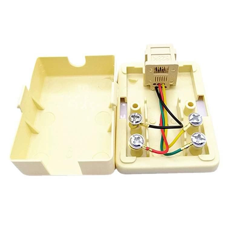 Direct -selling Mihuang Four Core telephone cable single hole wiring box 6P4C RJ11 phone single -hole separation box