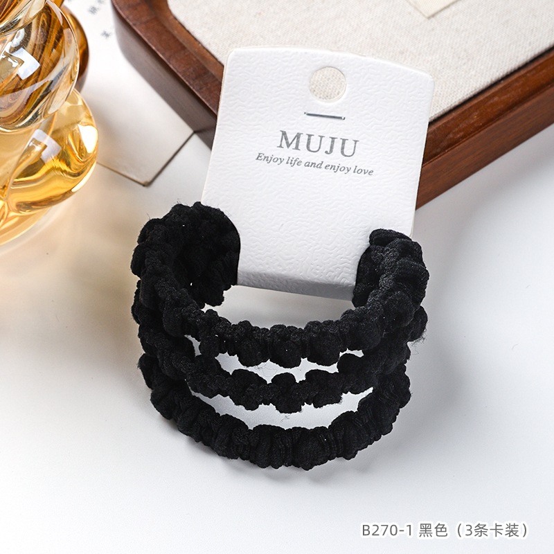 [Carga de tarjeta] sensación de alto nivel coreano de cabello de código de barras de moda de alta elasticidad de cabello anillo de cabello correa de cola de caballo