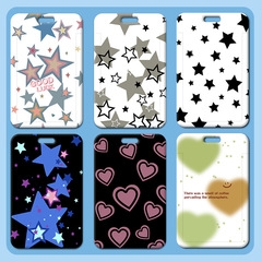 Star Card Holder Student Campus Card Meal Card Access Card Bus Card Card Holder Work ID Card Protective Case Brand School Badge