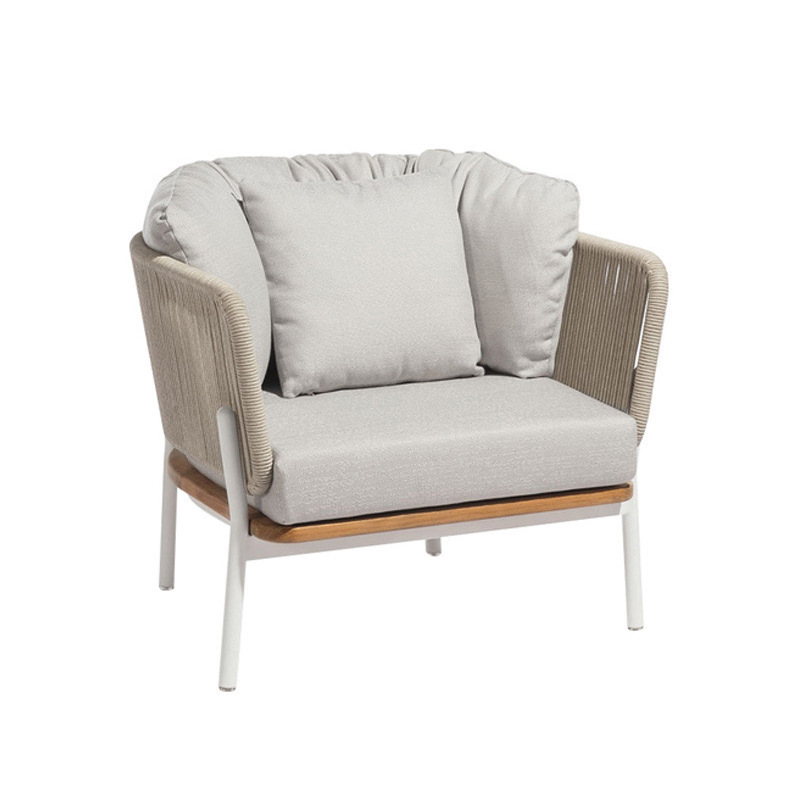 Sofá al aire libre mesa de centro combinación villa al aire libre patio jardín hotel casa de familia teca ratán tejido muebles de ocio transfronterizo