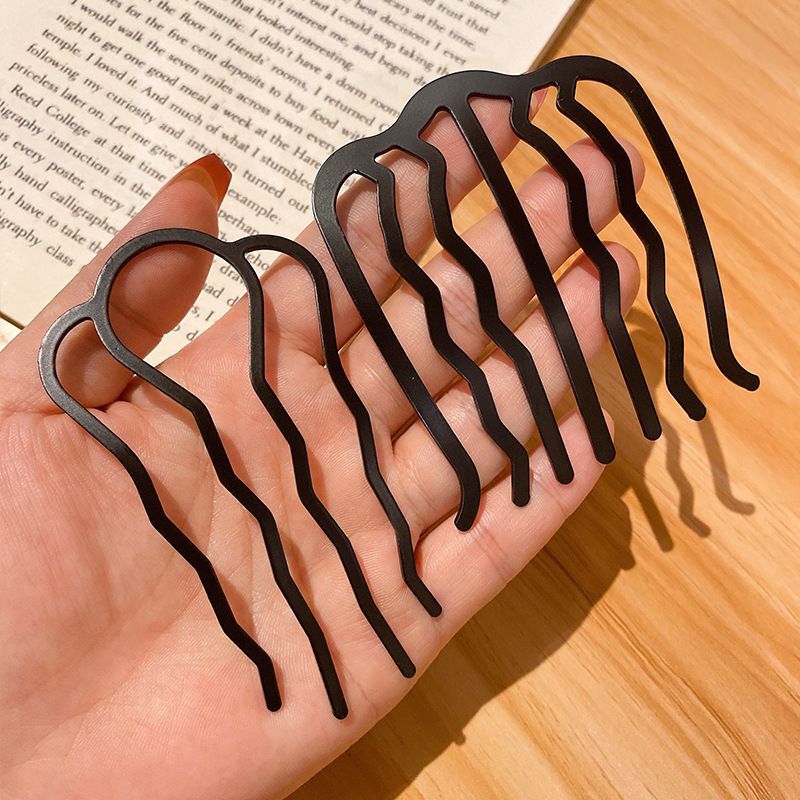 Six-piece set of four-tooth plate hair artifact comb ball head simple temperament hairpin hairpin hairpin headdress 2023 new