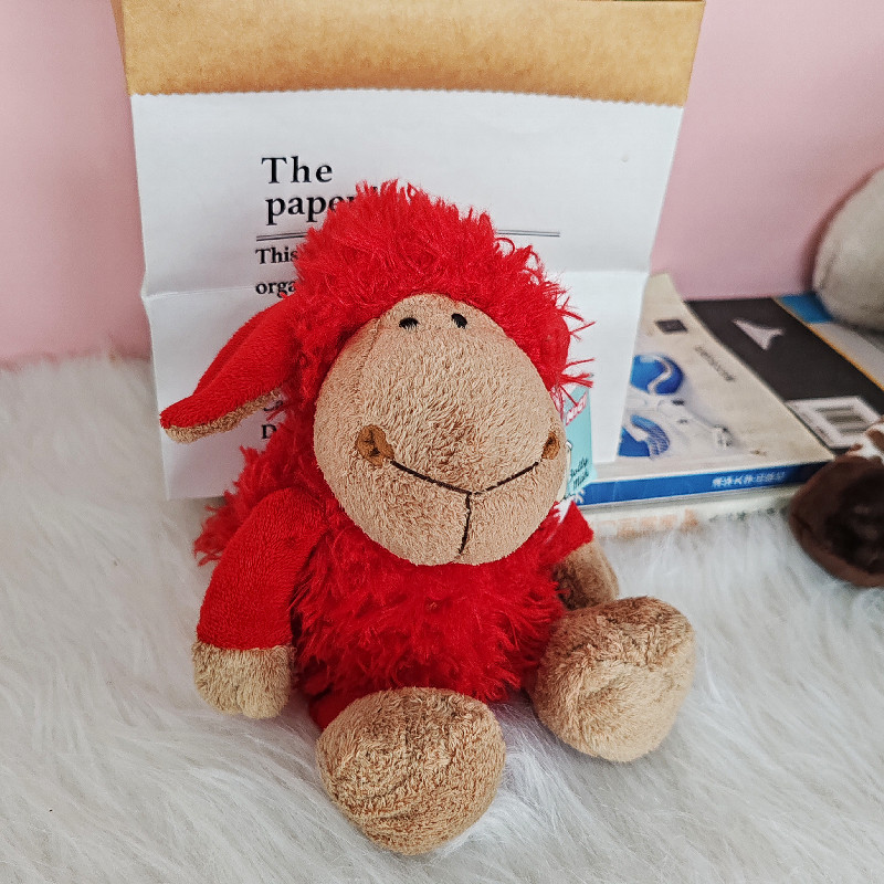 Linda muñeca de cordero con flor, juguete de peluche de oveja, muñeca de trapo para niños, muñeca de oveja con bolsillo, fábrica de regalos al por mayor