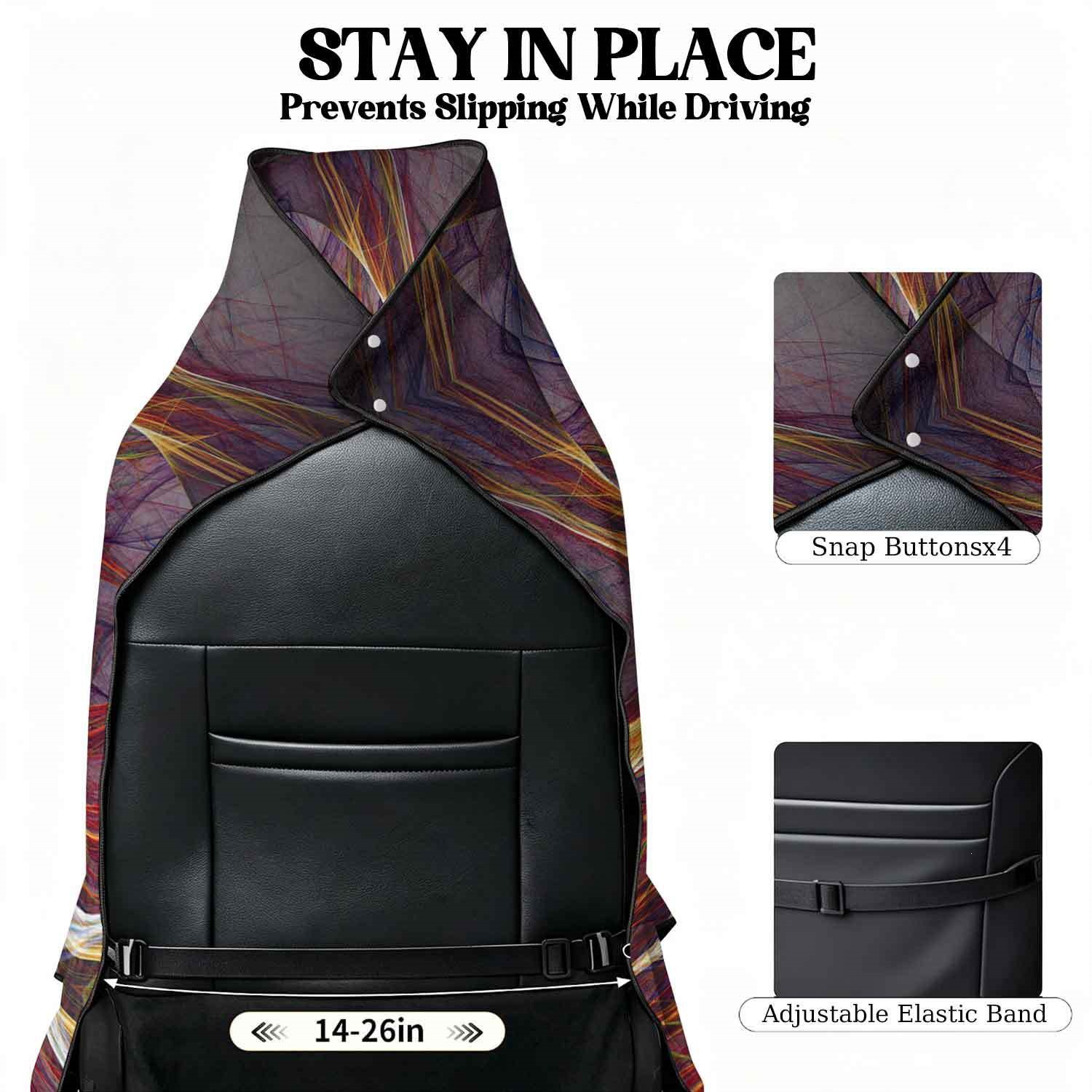Geometric Bath Towel Car Seat Cover 2-in-1 Microfiber Outdoor Beach Car Dual-Use Universal Seat Cushion