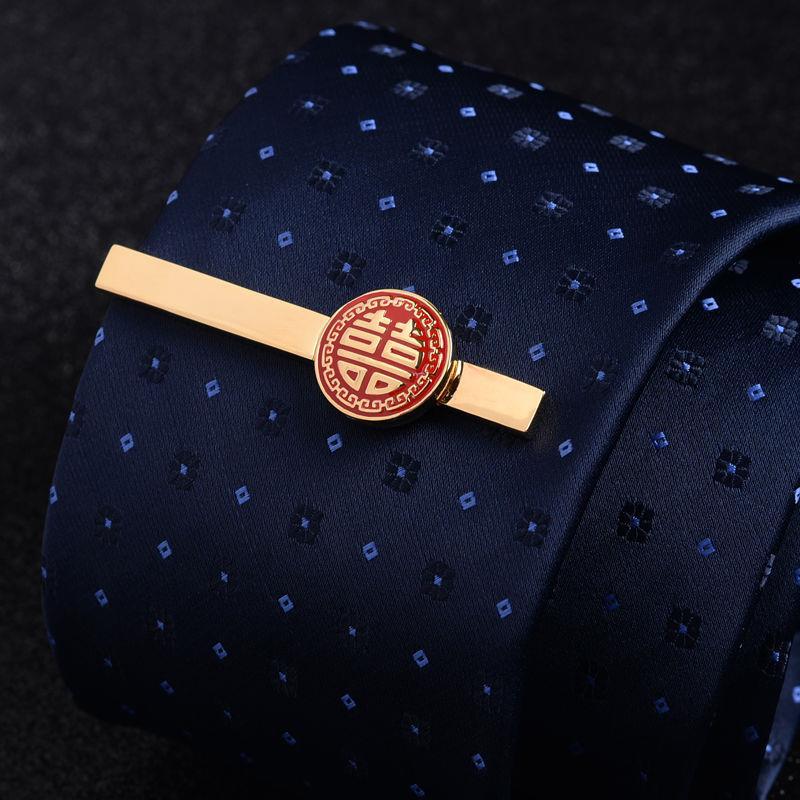 Hi word Tie clips shirt Cufflinks marry Jubilation Cuff Groom Suit buckle man Tie clips box-packed