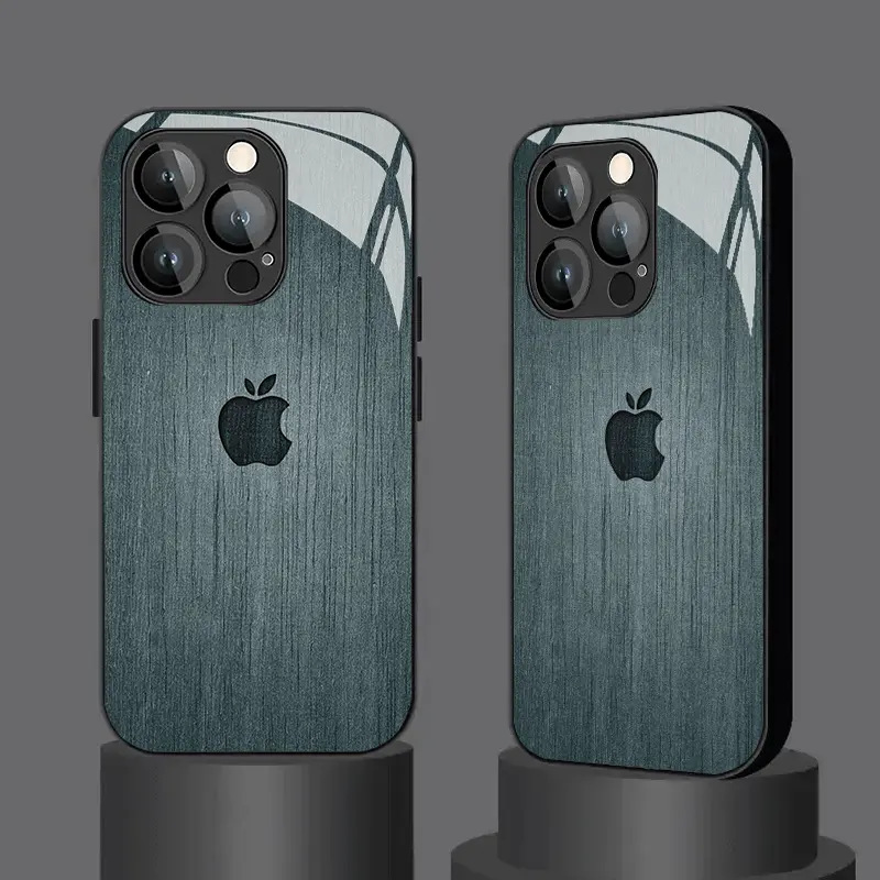 简约苹果手机壳适用17promax新款iPhone16pro黑色14p手机保护套13