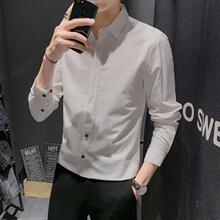 衬衫男长袖韩版潮流男士休闲上衣服男装英伦帅气修身日系衬衣外套