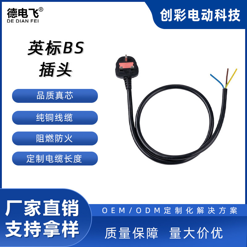 新能源电动汽车欧标英式充电器13A带保险丝插头充电适配大功率