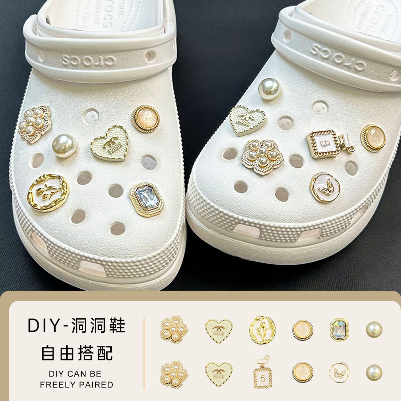 [Platinum bead flower series] hole shoes detachable shoe buckle diy slippers shoes flower accessories summer cartoon now