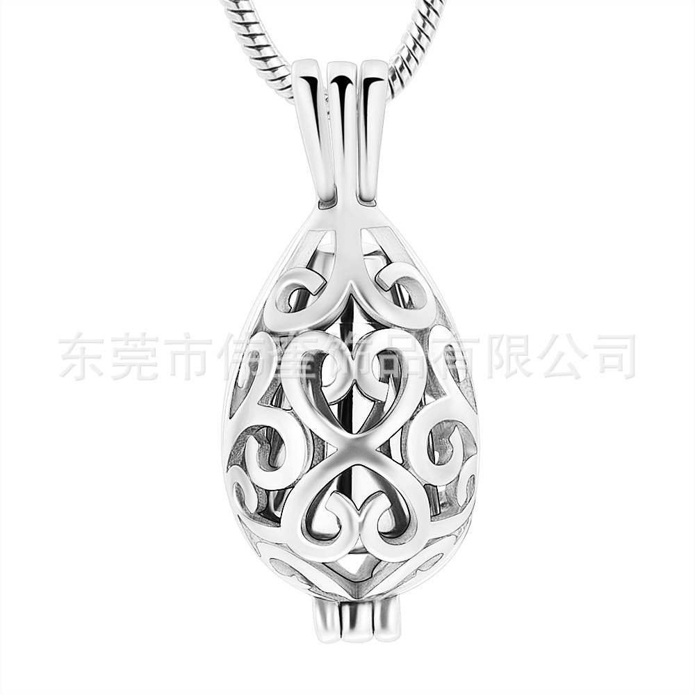 Comercio exterior de la joyería al por mayor de Europa y América de Loto puede abrir mascota cinerario ataúd de acero de titanio colgante collar conmemorativo en stock al por mayor