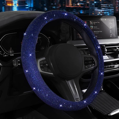 Handlebar Cover, Car Steering Wheel Cover, Handlebar Cover, Car Universal Car Steering Wheel Cover, Manufacturer Wholesale, Suitable for Car Handlebar Cover (Steering wheel cover) - blue-38cm