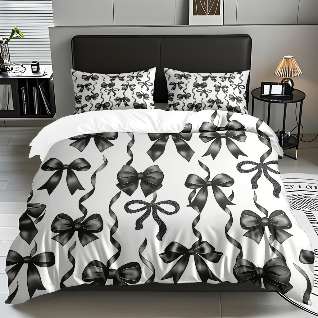 Ins Wind Pink Bow Digital Printed Colchón Set Pillow Cover Comercio electrónico transfronterizo preferido para adaptarse al modo JIT