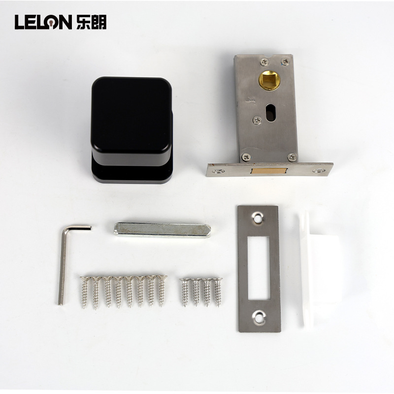 Cerradura de puerta invisible cuadrada de un solo lado Cerradura de puerta negra simple Cerradura de pared de fondo de sala de estar Cerradura de un solo lado Habitación de dormitorio Cerradura de puerta oculta