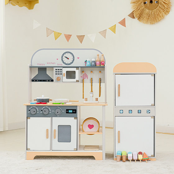 Children's Wooden Simulation Mini Play Kitchen Toy Fruit Chicele suit Series Birthday Gift for Girls