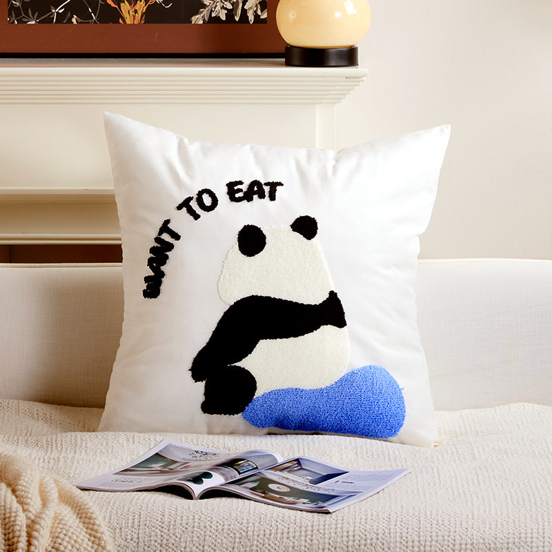 Custom bordado abraza almohada funda dibujos animados lindo dormitorio sala de estar sofá cama cojín ventana flotante almohada de cintura sin núcleo