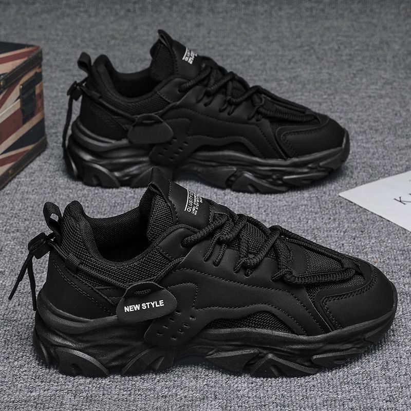 Zapatos para Hombre, Transpirables para Invierno 2025, Nuevas Zapatillas Deportivas Casuales Negras, Malla con Suela Gruesa que Aumenta la Altura, Zapatos de Trabajo de Seguridad.