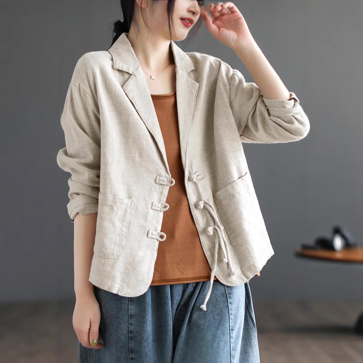 Spring fashionable solid classic suit jacket