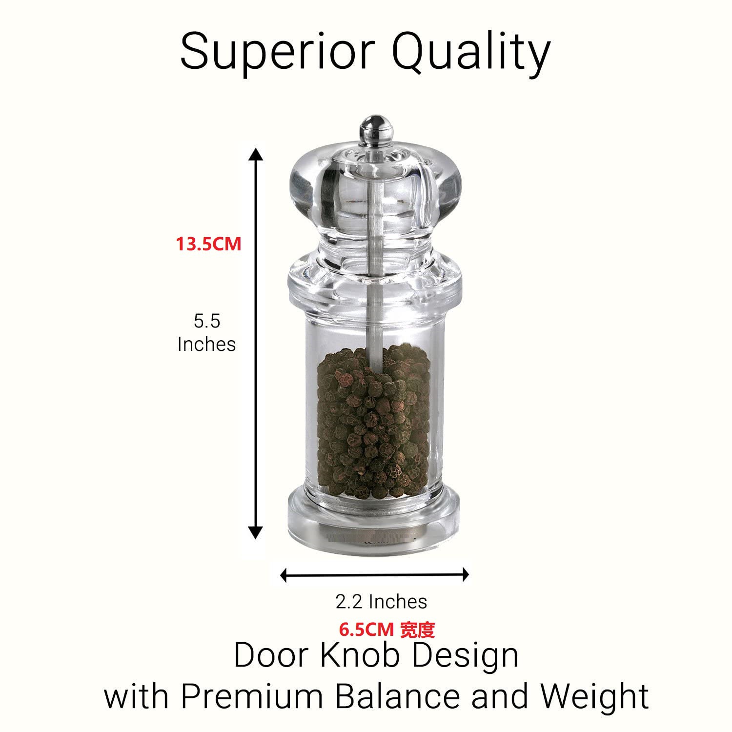 Cross-border acrylic grinder transparent pepper grinder manual multi-purpose seasoning bottle pepper cumin pepper grinder new