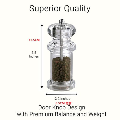 Cross-border acrylic grinder transparent pepper grinder manual multi-purpose seasoning bottle pepper cumin pepper grinder new
