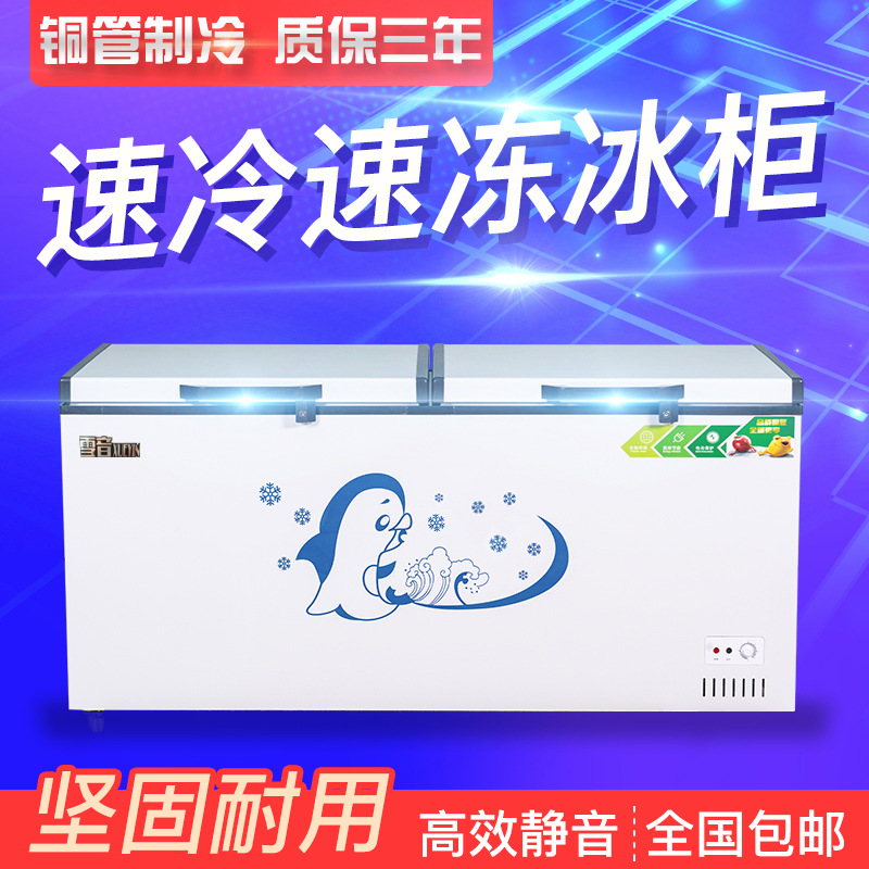 Horizontal Commercial Large-Capacity Freezer Household Single-Temperature Dual-Temperature Dual-Purpose Freezer Refrigeration Fresh-Keeping Freezer Energy-Saving