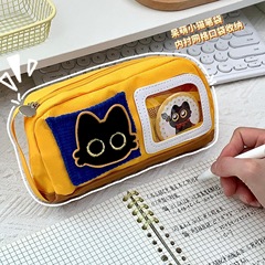 クロちゃん猫マジックシールペンケースins高颜値大容量ニャンコ可爱い黒猫文房具铅笔ケース