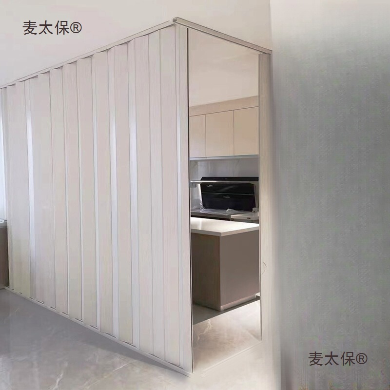 Temporary Acceptance No-Push Simple Door Open Kitchen Folding Door Partition Pvc Door Punch Opening for Burning Metabo