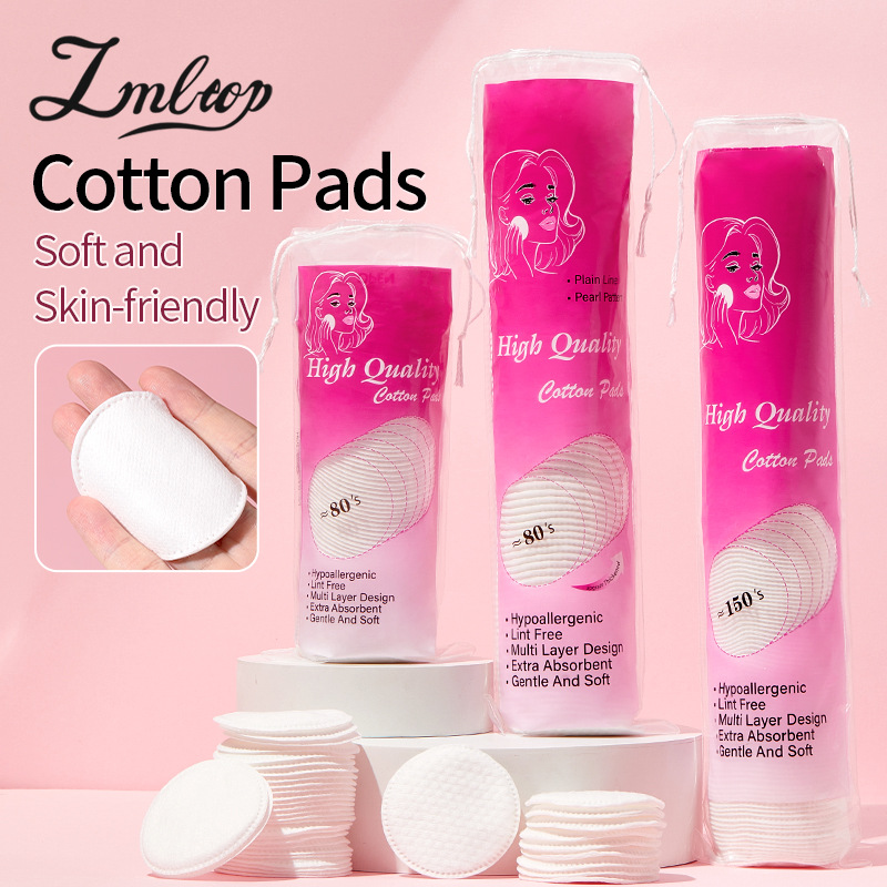 LMLTOP grueso algodón redondo 150 piezas de doble cara prensado punto de prensado húmedo desmaquillaje algodón redondo suministro internacional exclusivo