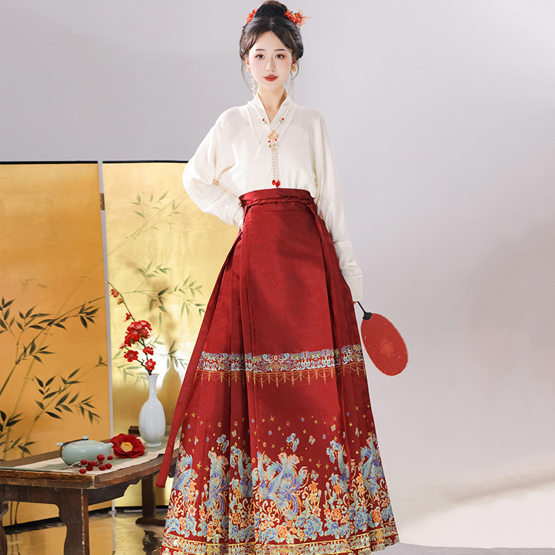 New Chinese style Chinese style Ming Han clothing women's vest dress daily wear match suit all-match cross collar for Qin autumn and winter New