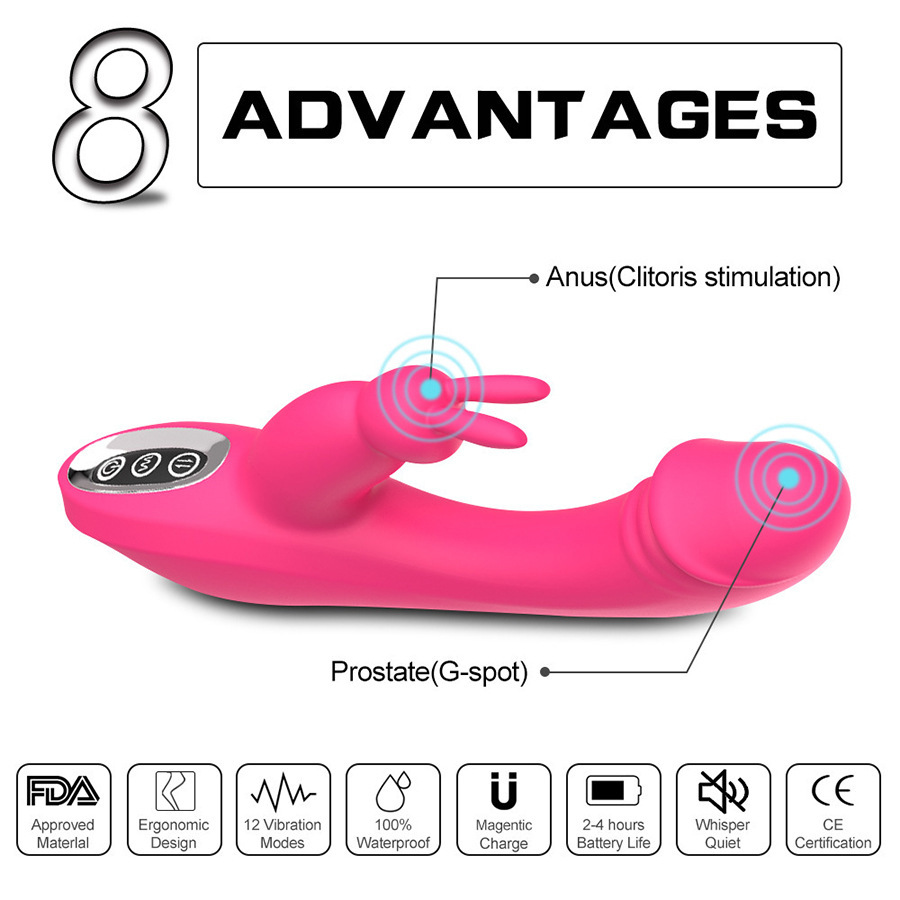 Vibrador de orejas de conejo Aixia Aoli para mujeres, masaje del punto G, estimulador del clítoris, dispositivo de masturbación femenina, productos para adultos
