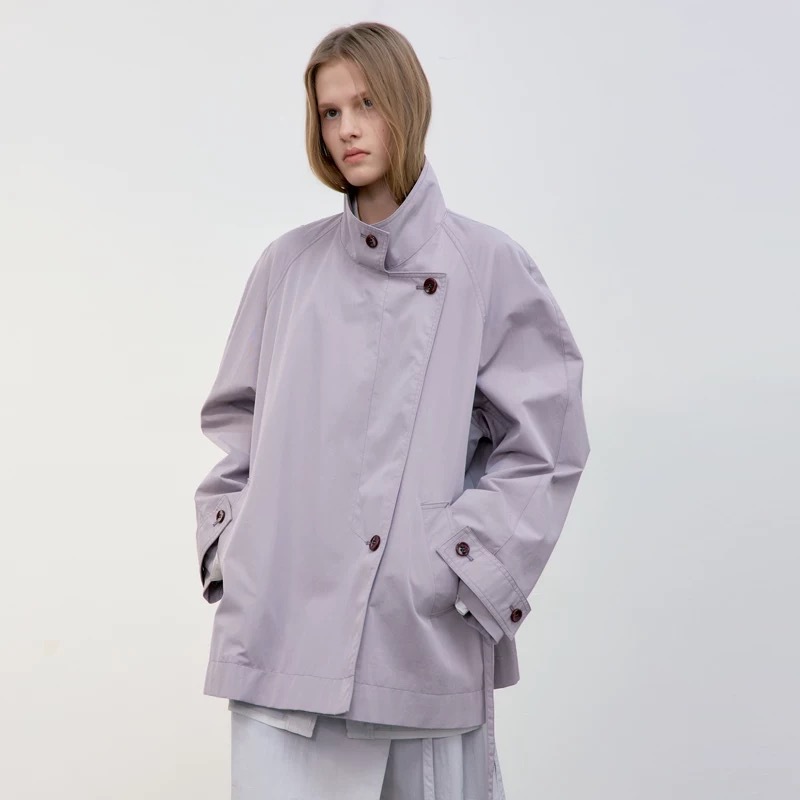 Low Homemade Casual Collar Windbreaker Women's 25ss Autumn and Winter Korean Loose Wide Lace-up Short Windbreaker Jacket