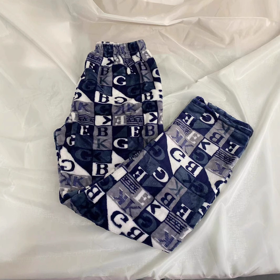 Мужские хлопковые брюки свободного кроя из фланели с цветными вставками и флисовой подкладкой для комфорта, осень 2024