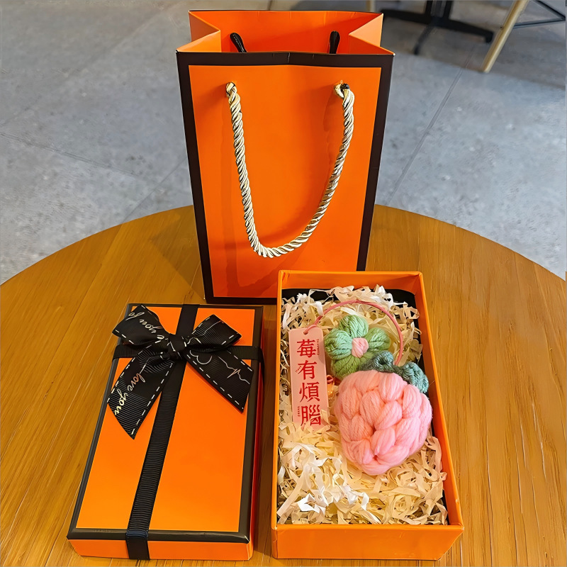 New birthday gift gift fashion candy gift box packaging empty box high-grade heaven and earth cover orange gift box