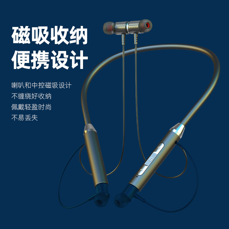 Wireless bluetooth in-ear earphone neck...