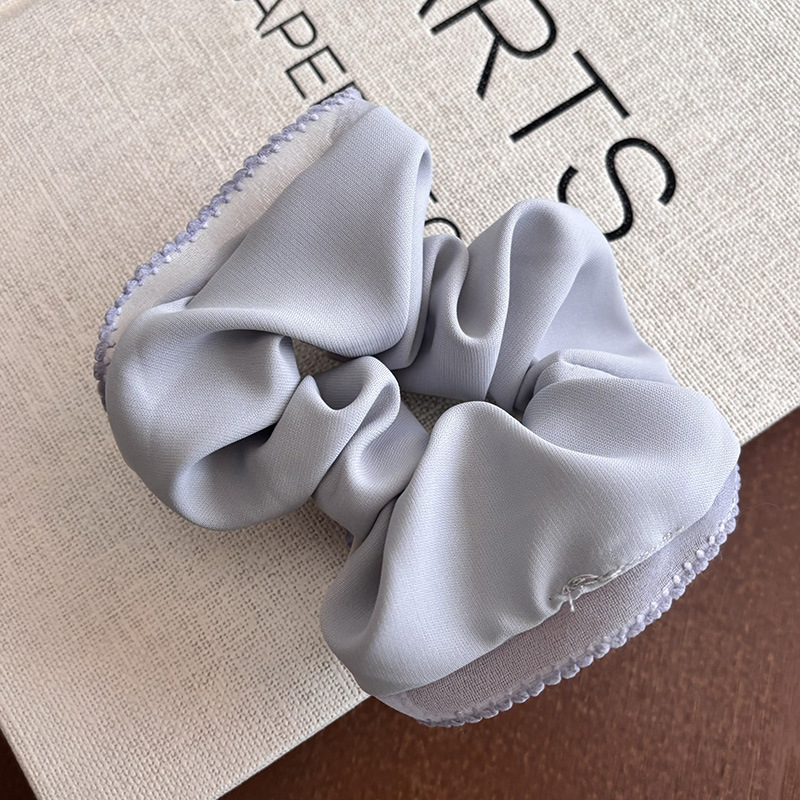 Blue Ballet Style Hair Scrunchie With Bowknot Hair Accessory_voghion.com