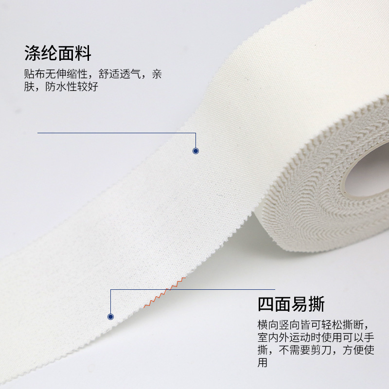 Fuente Fábrica de cuatro lados cinta de deportes tearable blanco parche dedo cinta de fútbol deportes tobillo cinta de la pantorrilla