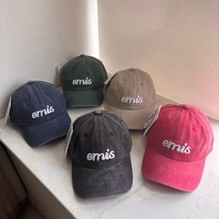 韓国潮牌emisクラシック男女カップルの高品質刺繍ロゴ百合ソフトトップ水洗い野球帽