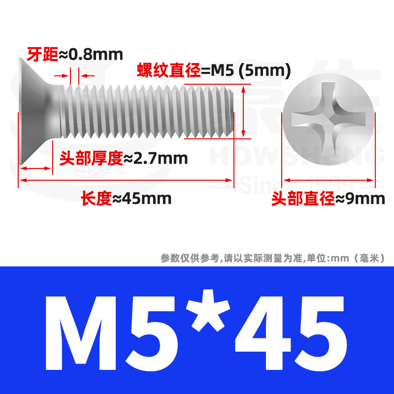 304ステンレスネジのネジの十字溝の平頭のネジのKMの機械の糸の小さいネジのm 2m 3m 4m 5m 6|undefined