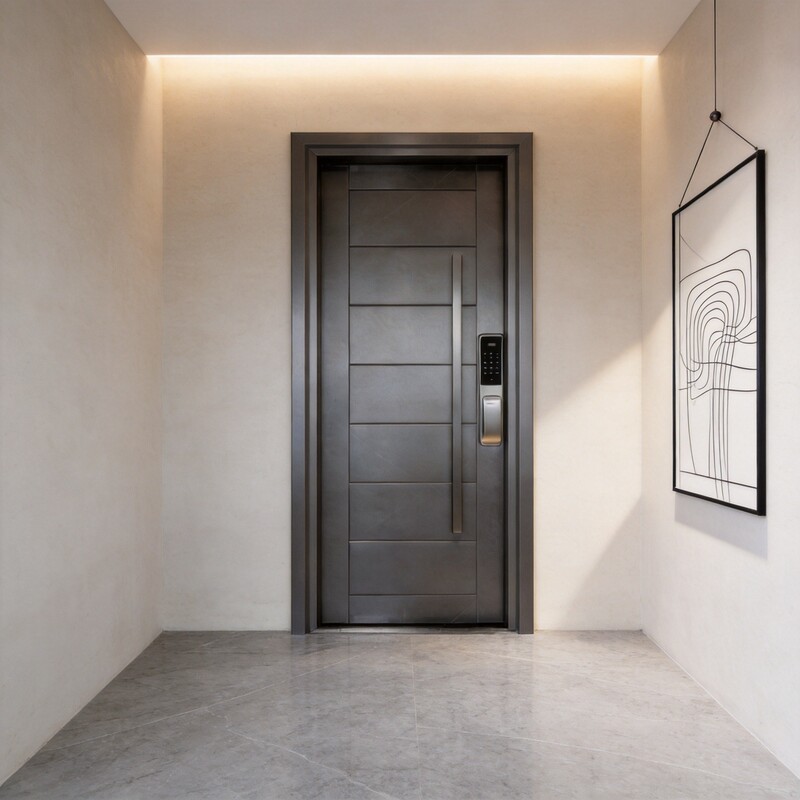 Foshan Factory 304 Stainless Steel Entry Anti-theft Door Minimalist Swing Door for Residential Homes Wholesale for Project Use Foshan Factory 304 Stainless Steel Entry Anti-theft Door Minimalist Swing Door for Residential Homes Wholesale for Project Use