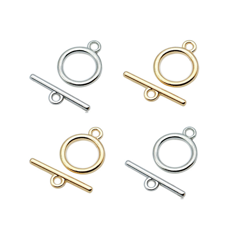 Ot Buckle Tail Finishing Buckle Pearl Necklace Bracelet Set Buckle to Buckle Glossy Round Buckle DIY Handmade Accessories E72