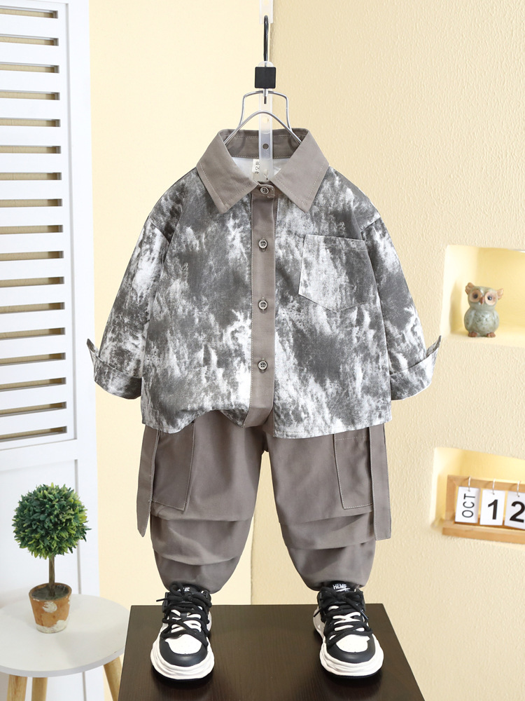 Camisa de primavera 7104 para niños, conjunto de primavera y otoño, camisa de estilo coreano a la moda para niños, nueva chaqueta 2026, ropa de bebé