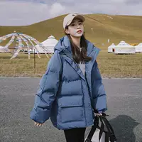 Пуховая хлопчатобумажная одежда женская короткая зимняя новая корейская версия свободной толстой хлебной одежды хлопчатобумажная куртка