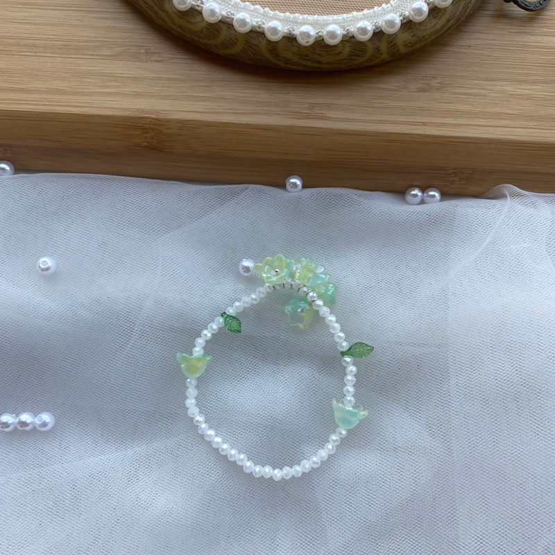 Sweet Flower Artificial Crystal Beaded Womenu0027S Bracelets