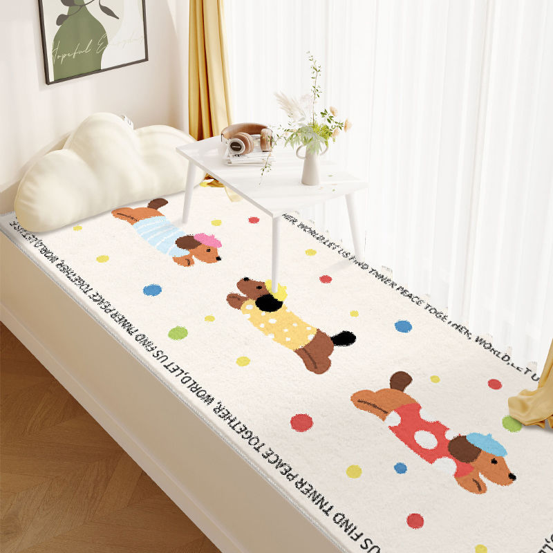 Simple y tranquilo, alfombra antideslizante de la mesa de té de la sala de estar, alfombra de cachemir, al lado de la cama del dormitorio, ventana flotante del balcón.