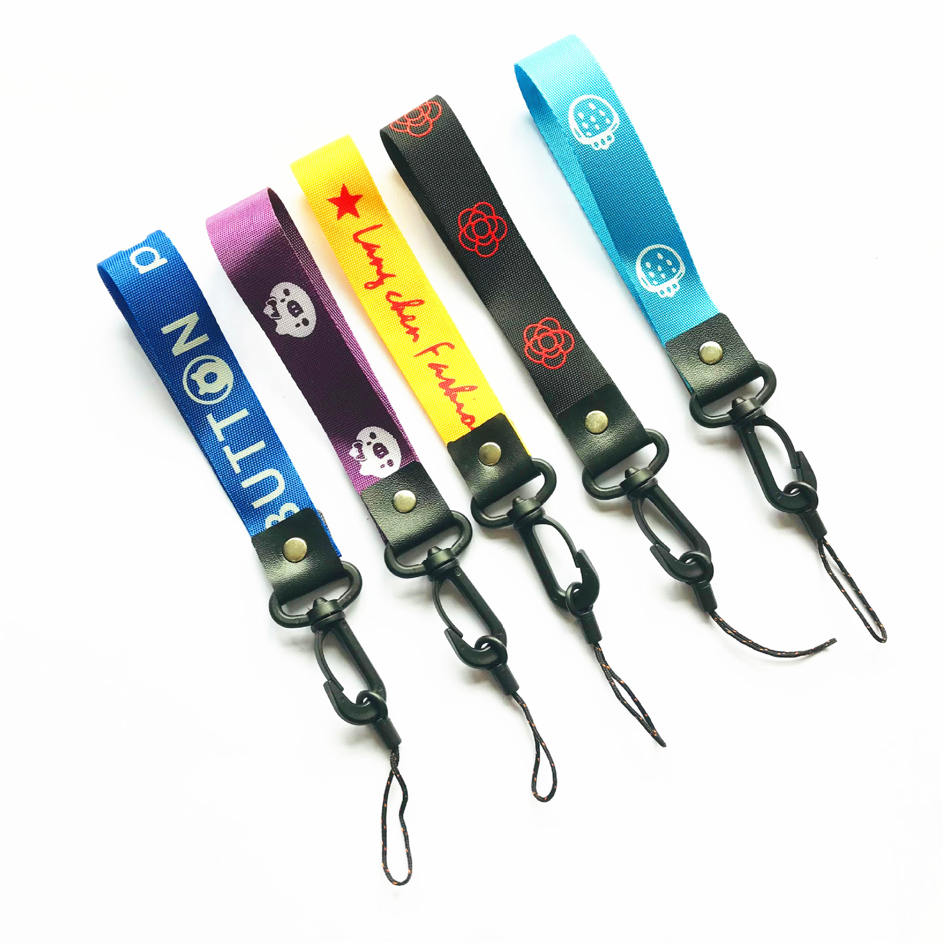 25cm Wide Short Mobile Phone Lanyard 2-in-1 Hooks Fashion Brand ID Card Holder Wrist Strap