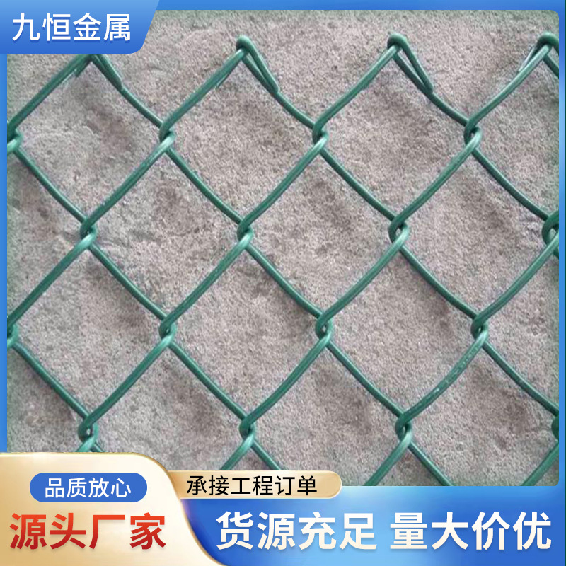 勾花网绿色防护矿用防护网PVC球场围网农用防护护栏网浸塑铁丝网