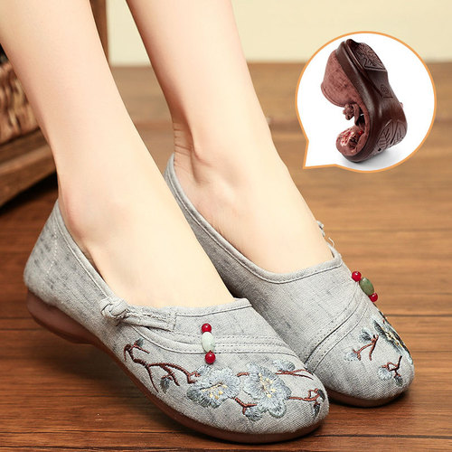 Old Beijing cloth shoes for women's  Chinese Dresses Qipao shoes mother flat ladies shoes hanfu kung fu clothing clothes shoes embroidered shoes