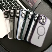 Apple, совместимый прозрачный чехол для iPhone 16, металлический чехол для телефона, защита камеры, защитный чехол, защита от падений